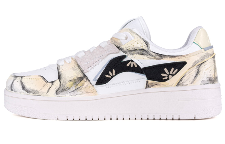 [Custom Shoes] (W) Li-Ning Way of Wade Beige Low Top 'Bohemia Hand-Painted Crackle Tie-Dye'