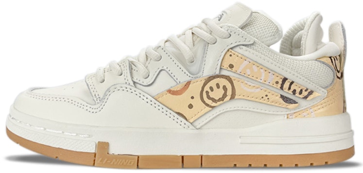custom-shoes-women-li-ning-way-of-wade-low-smile-face-custom-white-brown