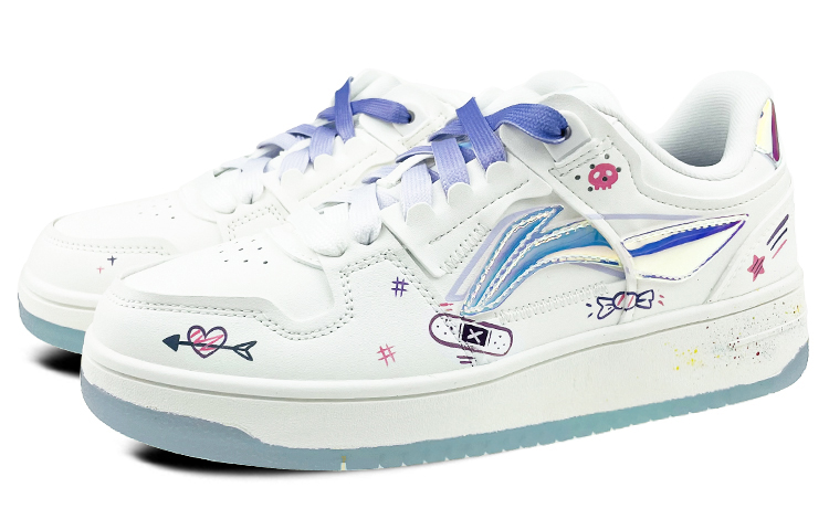 Lookbook (W) Zapatillas Li-Ning Way of Wade 'Blanco Púrpura' - Estilo Graffiti AGCP362-8(Team叁-女款涂鸦库洛米手绘白紫)
