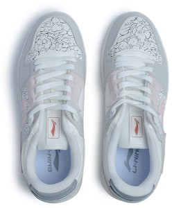 【定制球鞋】LiNing李寧 天跡 小香風主題 山茶花 低幫 板鞋 女款 灰白 Shop 【定制球鞋】LiNing李寧 天跡 小香風主題 山茶花 低幫 板鞋 女款 灰白