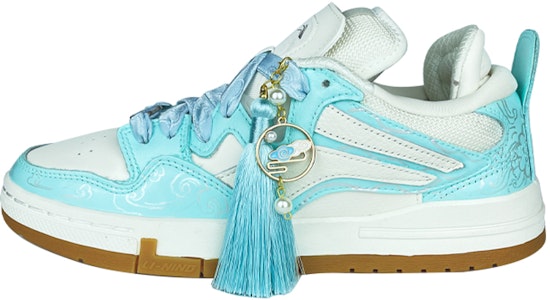 【定制球鞋】 LiNing李寧 惟吾 Pro 新年 古風絲綢 國風祥云 流蘇 噴繪 手繪 低帮 板鞋 女款 白藍色 Buy 【定制球鞋】 LiNing李寧 惟吾 Pro 新年 古風絲綢 國風祥云 流蘇 噴繪 手繪 低帮 板鞋 女款 白藍色