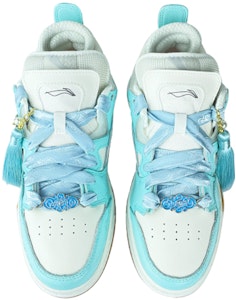 【定制球鞋】 LiNing李寧 惟吾 Pro 新年 古風絲綢 國風祥云 流蘇 噴繪 手繪 低帮 板鞋 女款 白藍色 Shop 【定制球鞋】 LiNing李寧 惟吾 Pro 新年 古風絲綢 國風祥云 流蘇 噴繪 手繪 低帮 板鞋 女款 白藍色