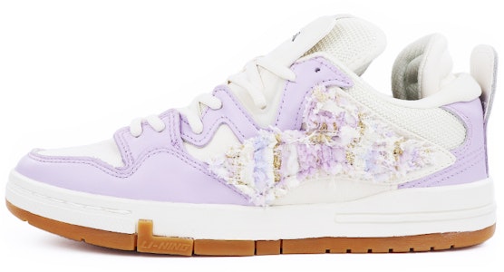 【定制球鞋】LiNing李寧 惟吾 PRO 小香風 貼布 簡約 低幫 板鞋 女款 白紫 Buy 【定制球鞋】LiNing李寧 惟吾 PRO 小香風 貼布 簡約 低幫 板鞋 女款 白紫