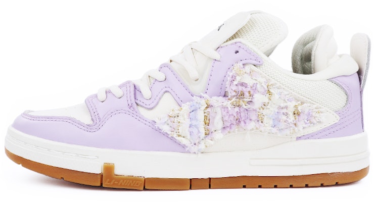 【定制球鞋】LiNing李寧 惟吾 PRO 小香風 貼布 簡約 低幫 板鞋 女款 白紫 Buy 【定制球鞋】LiNing李寧 惟吾 PRO 小香風 貼布 簡約 低幫 板鞋 女款 白紫