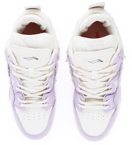 【定制球鞋】LiNing李寧 惟吾 PRO 小香風 貼布 簡約 低幫 板鞋 女款 白紫 Shop 【定制球鞋】LiNing李寧 惟吾 PRO 小香風 貼布 簡約 低幫 板鞋 女款 白紫