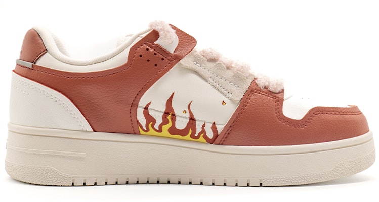 【定制球鞋】 LiNing李寧 天跡 復古主題 火焰鳥 低幫 板鞋 女款 白紅 Order 【定制球鞋】 LiNing李寧 天跡 復古主題 火焰鳥 低幫 板鞋 女款 白紅