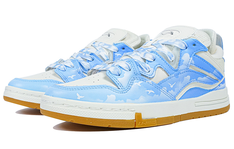 Lookbook (W) [Kasut Custom] Li-Ning Weiwu Pro 'Langit Biru Romantik Magpie Gradasi' AETR006-1(Team陆-浪漫蓝天云层飞鸟渐变)