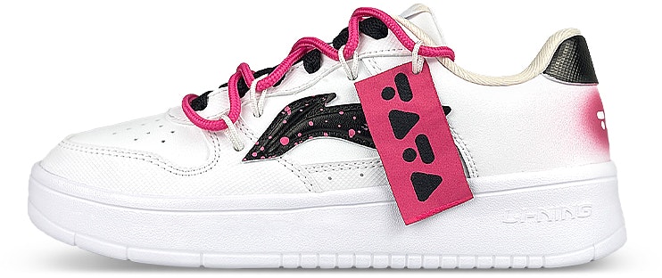 custom-shoes-women-li-ning-x-designer-li-xi-low-white-black-pink-splatter-deconstruction