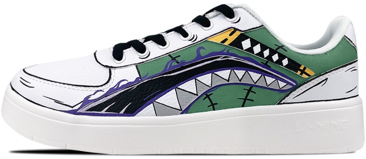 custom-shoes-women-li-ning-x-one-piece-low-zoro-white-green