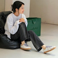 【定製球鞋】 LiNing李寧 雲川 簡約小花 小清新 低筒 鞋面貼花 簡約百搭 防滑 耐磨 板鞋 女款 灰黑白 1