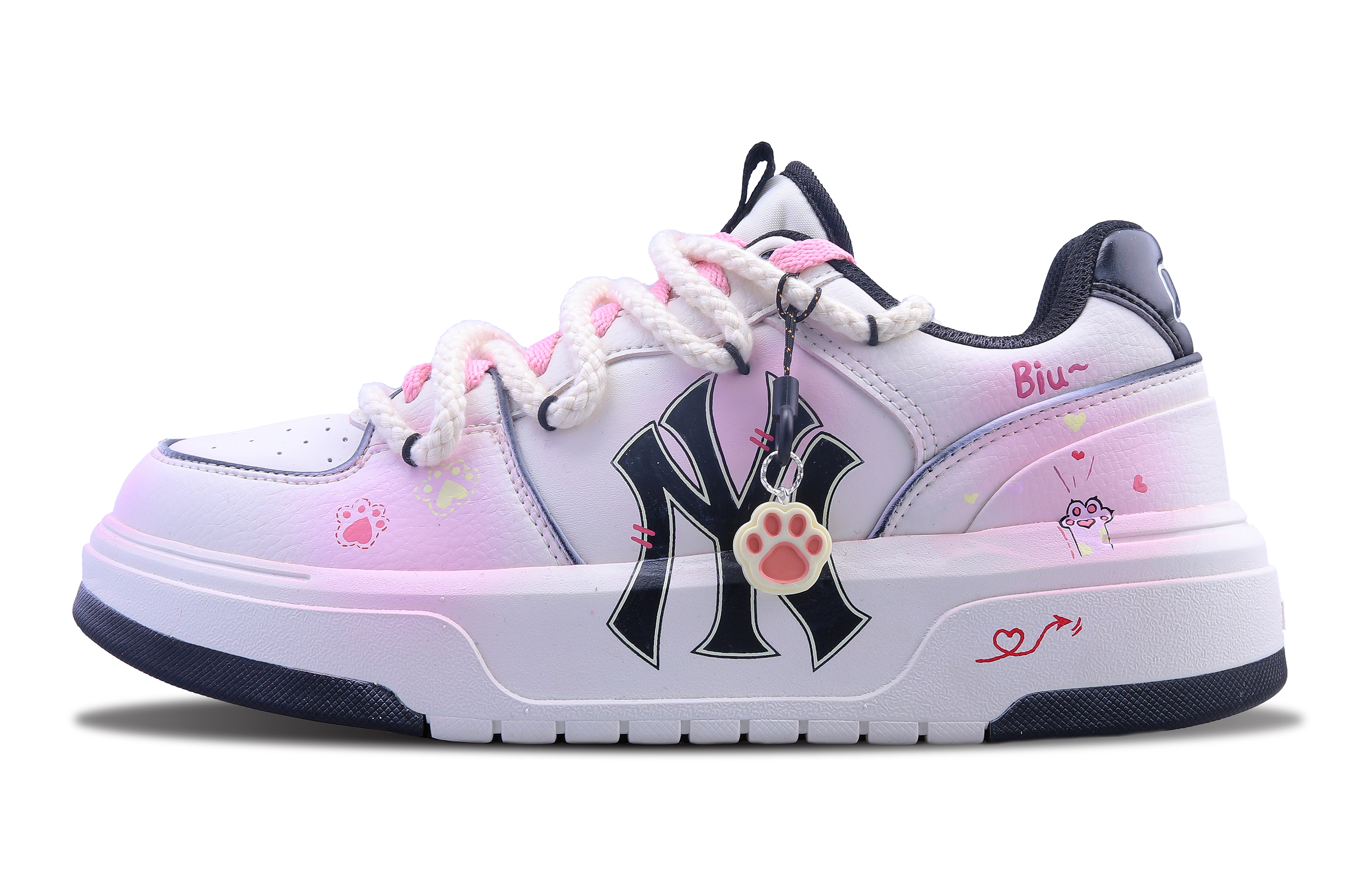 [Custom Shoes] (W) MLB Custom Sneakers Low 'Pink Sweetheart Cat Paw'