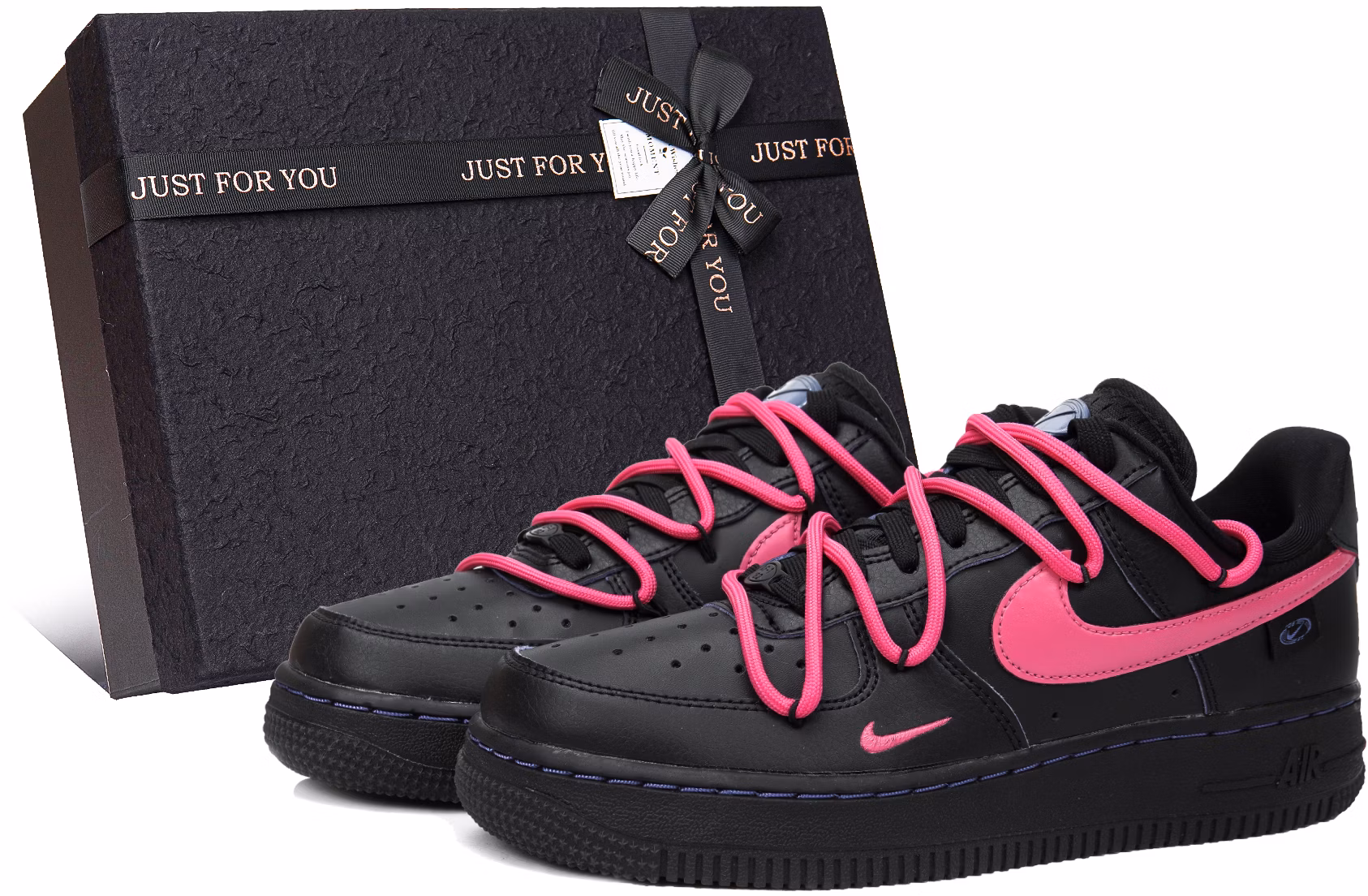 custom-shoes-women-nike-3-lab-x-dunk-low-hot-pink-rose-black-and-pink