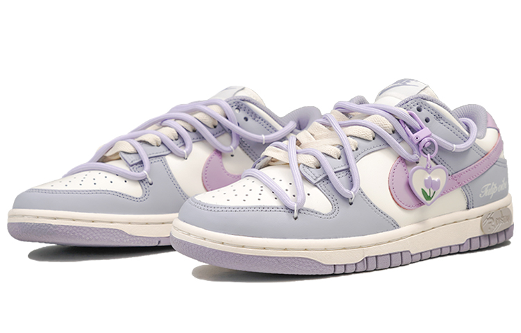 Lookbook (W) [Sepatu Kustom] Nike Sneaker Lab x Dunk Low 'Tulip Monet Ungu' DD1503-500(Team27-女款爱心扣郁金香)