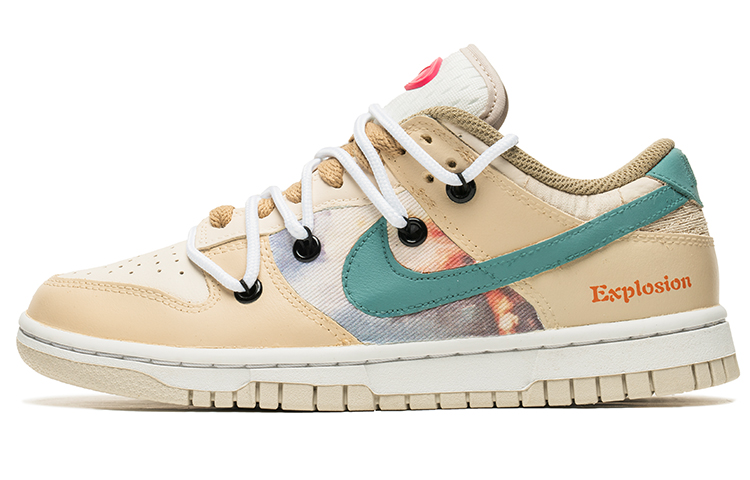 Buy (W) [Sepatu Custom] Nike 野鹤制造 x Dunk Low 'Denim Coklat Muda' DX6060-121(TeamB-米黄绿勾解构)