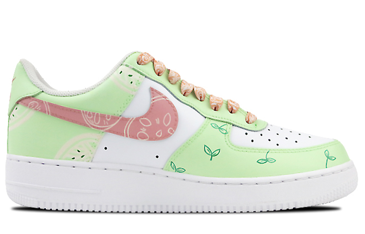 Order (W) [Sepatu Kustom] Nike Air Force 1 '07 'Hangzhou West Lake Teh Guihua Teratai' 314192-117(Team叁-女款喷绘手绘片儿川美食)