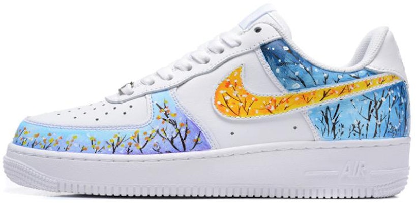 【訂製球鞋】Nike Air Force 1 Low '07 空軍一號 雪中梅花 休閒 低幫 板鞋 女款 藍白色 Buy 【訂製球鞋】Nike Air Force 1 Low '07 空軍一號 雪中梅花 休閒 低幫 板鞋 女款 藍白色