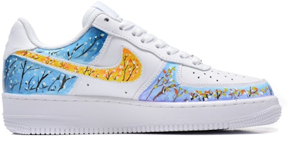 【訂製球鞋】Nike Air Force 1 Low '07 空軍一號 雪中梅花 休閒 低幫 板鞋 女款 藍白色 Order 【訂製球鞋】Nike Air Force 1 Low '07 空軍一號 雪中梅花 休閒 低幫 板鞋 女款 藍白色