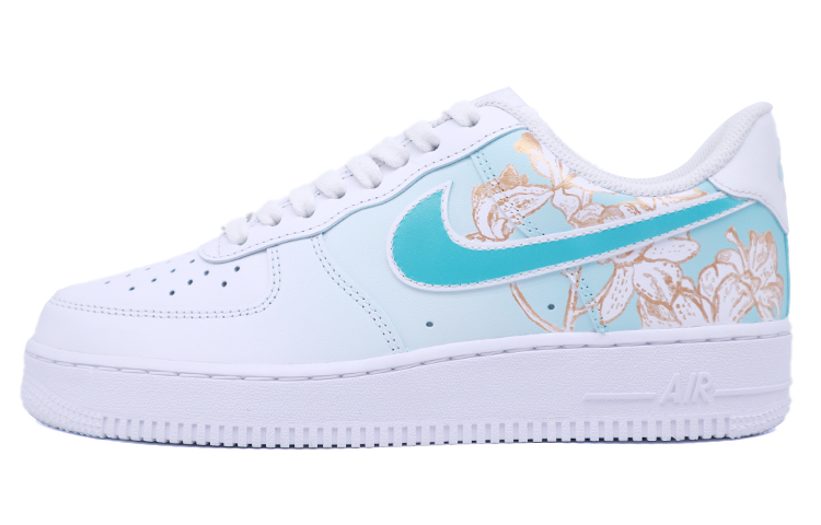 [Custom Shoes] (W) Nike Air Force 1 '07 Low 'Hand-Painted Golden Orchid Gradient - Tiffany Green'