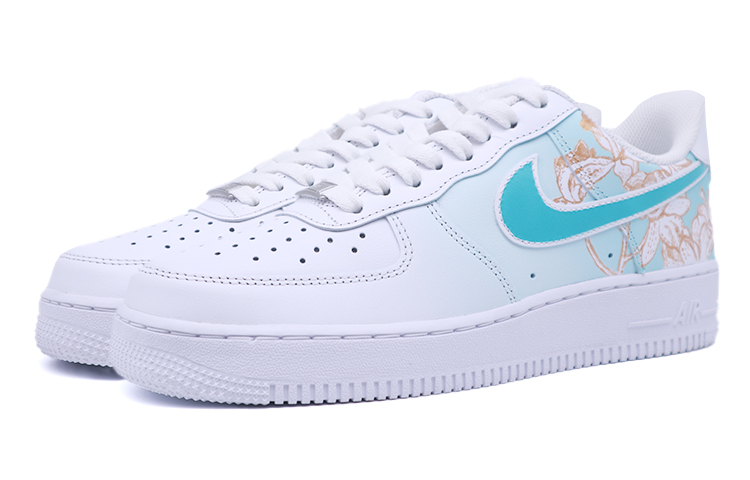 [Custom Shoes] (W) Nike Air Force 1 '07 Low 'Hand-Painted Golden Orchid Gradient - Tiffany Green' 圖 3