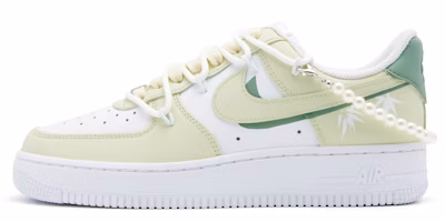 【定製籃球鞋】Nike Air Force 1 竹抚風 復古潮流 舒適百搭 珍珠可拆卸 防滑減震 低筒 板鞋 女款 白綠 Buy 【定製籃球鞋】Nike Air Force 1 竹抚風 復古潮流 舒適百搭 珍珠可拆卸 防滑減震 低筒 板鞋 女款 白綠