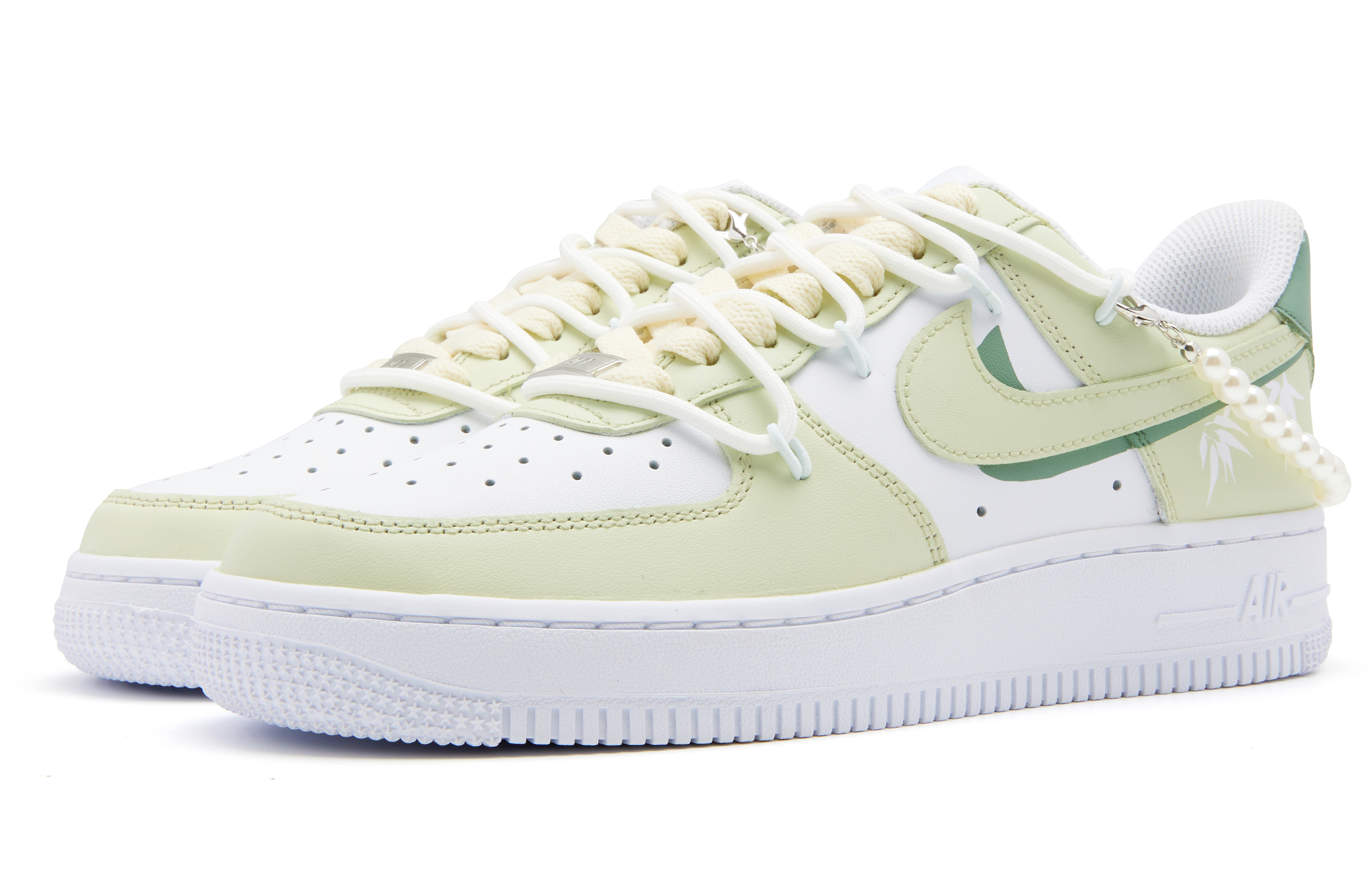 Shop (W) [Zapatos Personalizados] Nike Air Force 1 'Blanco-Perla Verde' DD8959-100(Team44-竹抚风)