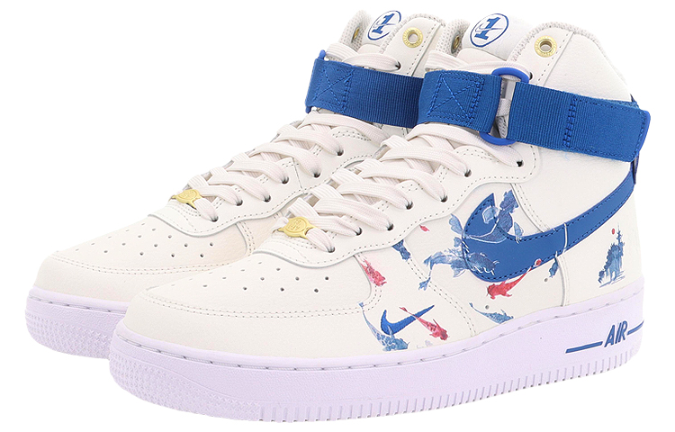 Lookbook 【定製球鞋】 Nike Air Force 1 High 群魚戲水 紅藍交織 高幫 板鞋 女款 白藍