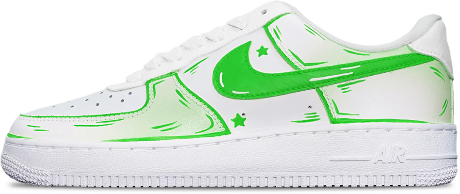 【訂製球鞋】Nike Air Force 1 Low '07 二次元線條 蘋果綠 特殊鞋盒 附小熊 防滑耐磨 低筒 板鞋 女款 綠白 Order 【訂製球鞋】Nike Air Force 1 Low '07 二次元線條 蘋果綠 特殊鞋盒 附小熊 防滑耐磨 低筒 板鞋 女款 綠白