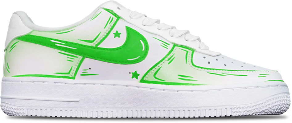 【訂製球鞋】Nike Air Force 1 Low '07 二次元線條 蘋果綠 特殊鞋盒 附小熊 防滑耐磨 低筒 板鞋 女款 綠白 Lookbook 【訂製球鞋】Nike Air Force 1 Low '07 二次元線條 蘋果綠 特殊鞋盒 附小熊 防滑耐磨 低筒 板鞋 女款 綠白