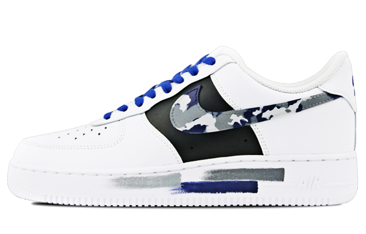 Buy (W) [Sepatu Custom] Nike Air Force 1 Low '07 'Graffiti Camo - Putih Biru Abu' 314192-117(Team叁-女款喷绘手绘白蓝灰迷彩)
