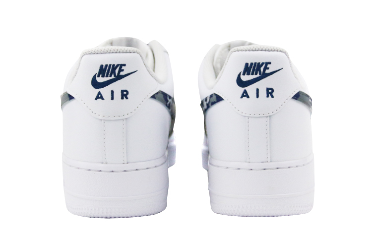Shop (W) [Sepatu Custom] Nike Air Force 1 Low '07 'Graffiti Camo - Putih Biru Abu' 314192-117(Team叁-女款喷绘手绘白蓝灰迷彩)