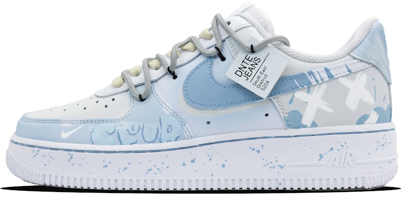 【訂製球鞋】Nike Air Force 1 Low '07 空軍一號 島嶼天堂 精緻塗鴉 潑墨復古 低筒 板鞋 女款 米藍 Buy 【訂製球鞋】Nike Air Force 1 Low '07 空軍一號 島嶼天堂 精緻塗鴉 潑墨復古 低筒 板鞋 女款 米藍