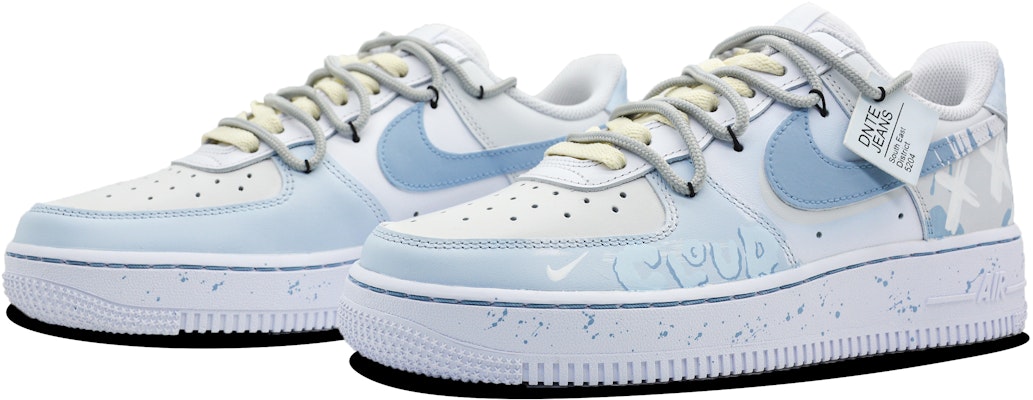 【訂製球鞋】Nike Air Force 1 Low '07 空軍一號 島嶼天堂 精緻塗鴉 潑墨復古 低筒 板鞋 女款 米藍 Lookbook 【訂製球鞋】Nike Air Force 1 Low '07 空軍一號 島嶼天堂 精緻塗鴉 潑墨復古 低筒 板鞋 女款 米藍