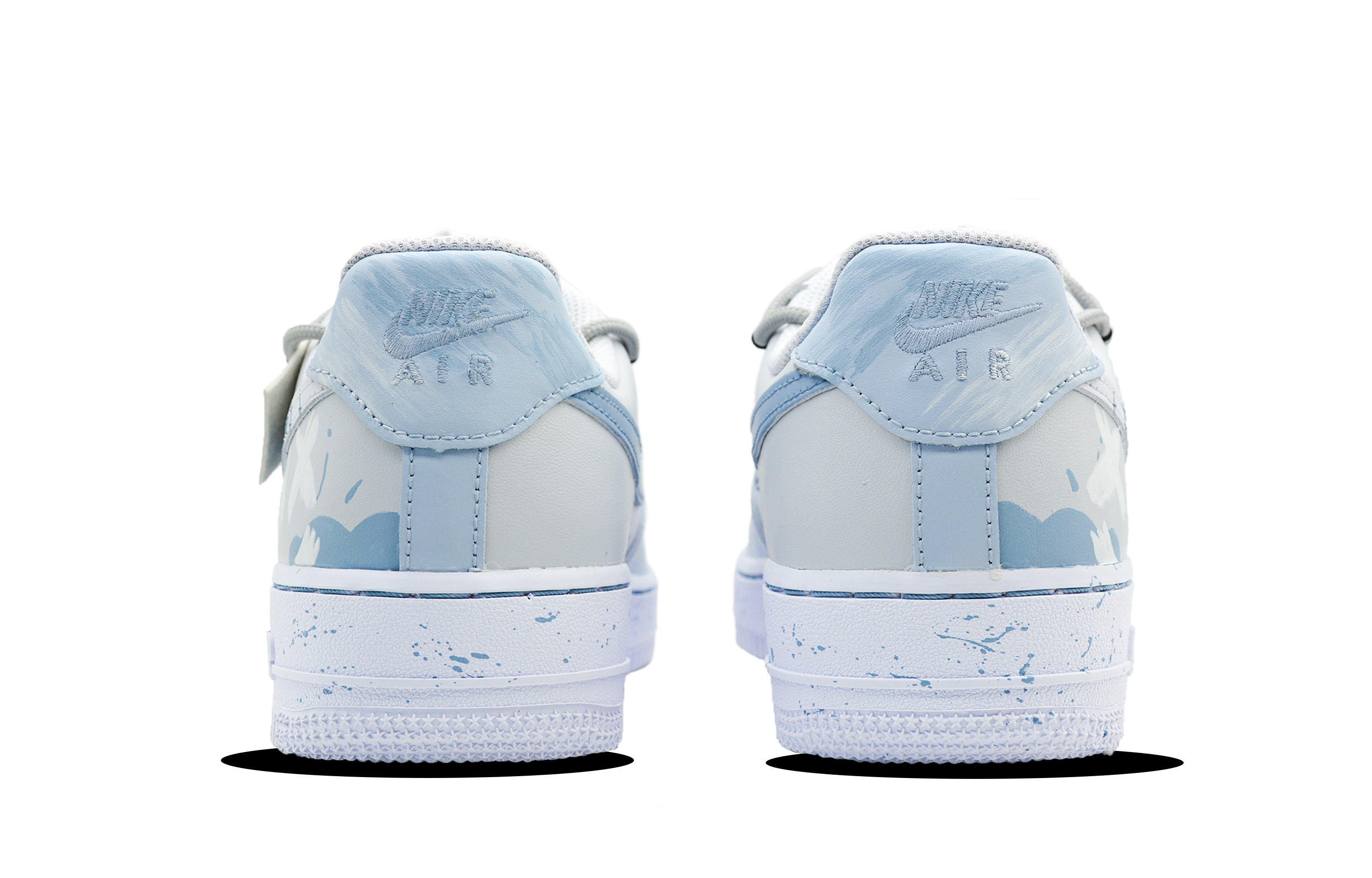 Shop 【訂製球鞋】Nike Air Force 1 Low '07 空軍一號 島嶼天堂 精緻塗鴉 潑墨復古 低筒 板鞋 女款 米藍