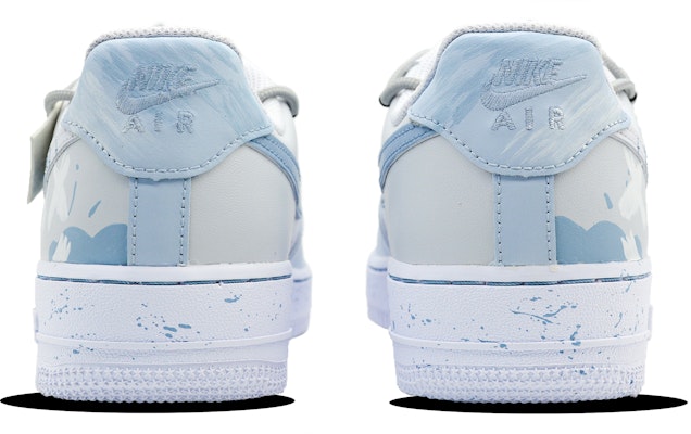 【訂製球鞋】Nike Air Force 1 Low '07 空軍一號 島嶼天堂 精緻塗鴉 潑墨復古 低筒 板鞋 女款 米藍 Shop 【訂製球鞋】Nike Air Force 1 Low '07 空軍一號 島嶼天堂 精緻塗鴉 潑墨復古 低筒 板鞋 女款 米藍