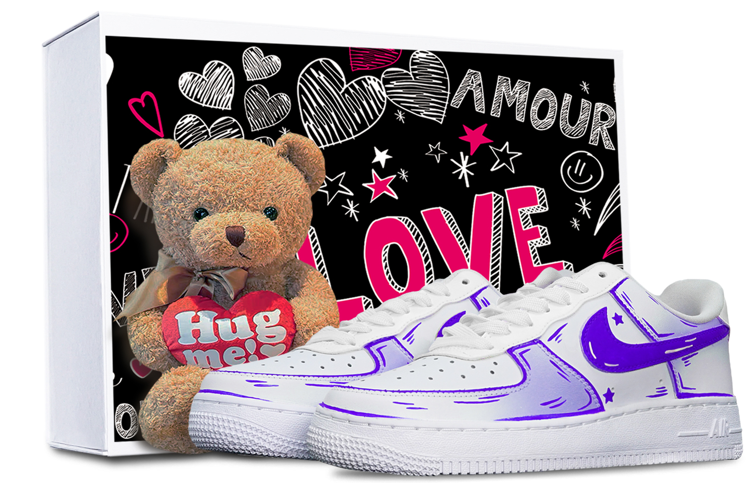 Buy (W) [定制鞋款] 耐克空军一号低帮 '07 '薰衣草漫画条纹' DD8959-108-484837