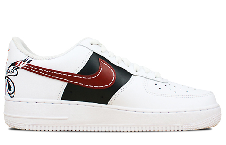 Order (W) [定制鞋] 耐克 Air Force 1 Low '07 梁祝蝴蝶恋 314192-117(Team叁-女款梁祝化蝶喷绘黑白红)