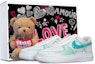 Buy 【客製化球鞋】Nike Air Force 1 Low ‘07 二次元線條 薄荷藍 特殊鞋盒 附小熊 防滑 低筒 板鞋 女款 藍白