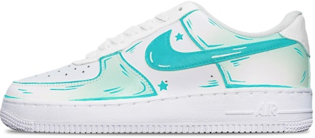 【客製化球鞋】Nike Air Force 1 Low ‘07 二次元線條 薄荷藍 特殊鞋盒 附小熊 防滑 低筒 板鞋 女款 藍白 Order 【客製化球鞋】Nike Air Force 1 Low ‘07 二次元線條 薄荷藍 特殊鞋盒 附小熊 防滑 低筒 板鞋 女款 藍白
