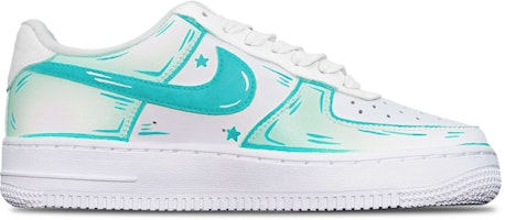 【客製化球鞋】Nike Air Force 1 Low ‘07 二次元線條 薄荷藍 特殊鞋盒 附小熊 防滑 低筒 板鞋 女款 藍白 Lookbook 【客製化球鞋】Nike Air Force 1 Low ‘07 二次元線條 薄荷藍 特殊鞋盒 附小熊 防滑 低筒 板鞋 女款 藍白