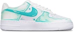 Lookbook 【客製化球鞋】Nike Air Force 1 Low ‘07 二次元線條 薄荷藍 特殊鞋盒 附小熊 防滑 低筒 板鞋 女款 藍白