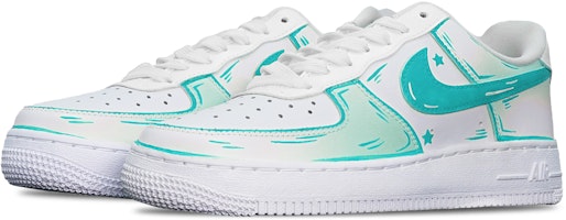 【客製化球鞋】Nike Air Force 1 Low ‘07 二次元線條 薄荷藍 特殊鞋盒 附小熊 防滑 低筒 板鞋 女款 藍白 Shop 【客製化球鞋】Nike Air Force 1 Low ‘07 二次元線條 薄荷藍 特殊鞋盒 附小熊 防滑 低筒 板鞋 女款 藍白