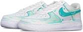 Shop 【客製化球鞋】Nike Air Force 1 Low ‘07 二次元線條 薄荷藍 特殊鞋盒 附小熊 防滑 低筒 板鞋 女款 藍白