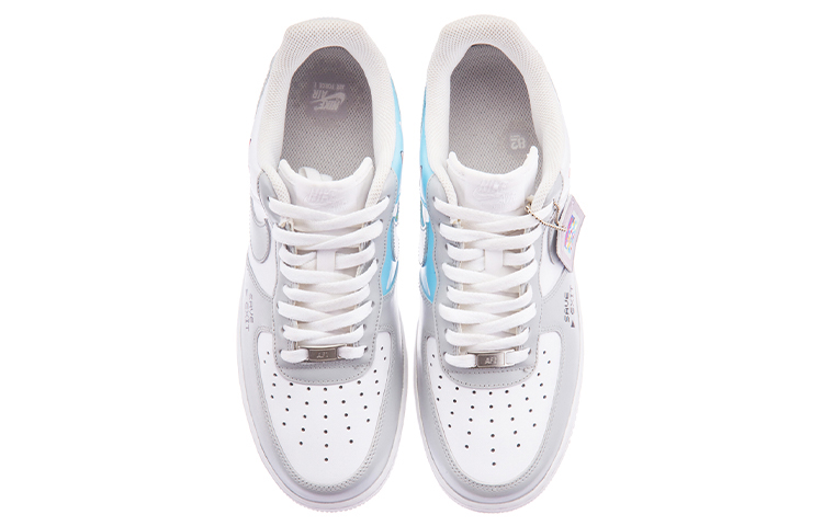 Purchase (W) 나이키 에어포스 1 '마리오 픽셀 블루그레이' (커스텀) 315115-112（TeamA-女款儿童节马里奥白灰）