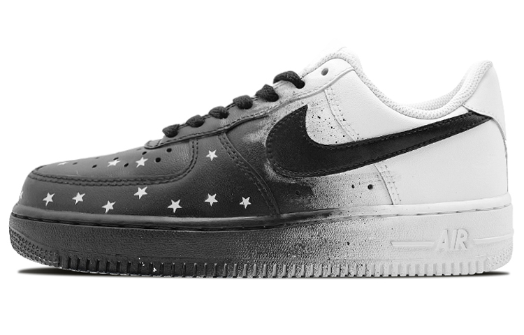 Buy 【定制球鞋】 Nike Air Force 1 Low 07 空軍一號 皮質 潑墨 滿天星 漸變 噴繪 低筒 板鞋 女款 黑白