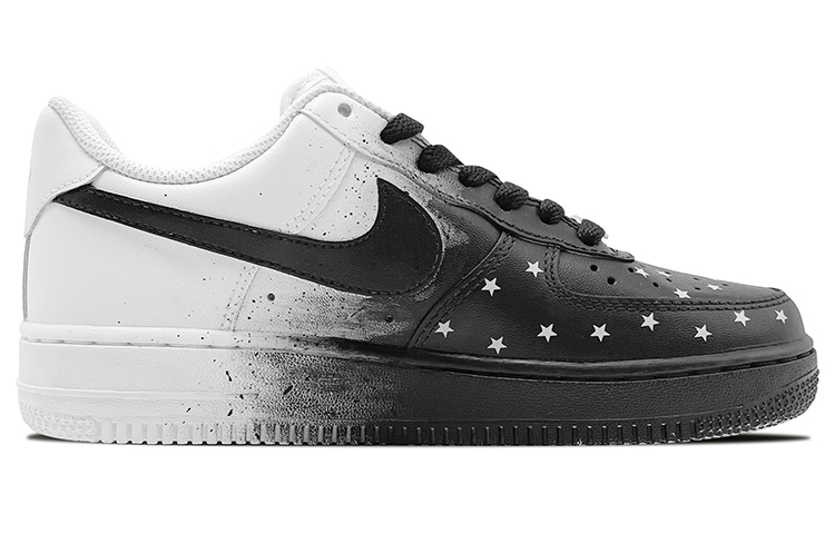 Order 【定制球鞋】 Nike Air Force 1 Low 07 空軍一號 皮質 潑墨 滿天星 漸變 噴繪 低筒 板鞋 女款 黑白