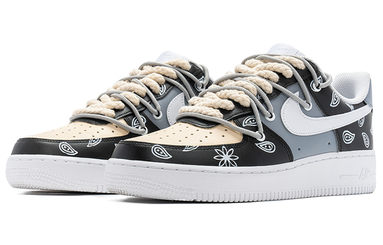 Lookbook (W) 나이키 에어포스 1 '07 커스텀 해체 분위기 (80자 제한 때문에 축약됨) DD8959-100(TeamB-女款腰果花解构灰黑)