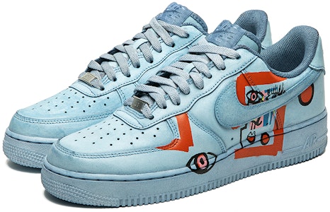 【定制球鞋】 Nike Air Force 1 Low 空軍一號 野鶴製造 復古 浸染 抽象畫 低幫 板鞋 女款 淺藍 Lookbook 【定制球鞋】 Nike Air Force 1 Low 空軍一號 野鶴製造 復古 浸染 抽象畫 低幫 板鞋 女款 淺藍