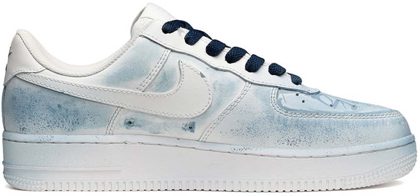 【定制球鞋】 Nike Air Force 1 Low Triple White 空軍一號 復古風 做舊牛仔 低筒 板鞋 女款 藍白 Order 【定制球鞋】 Nike Air Force 1 Low Triple White 空軍一號 復古風 做舊牛仔 低筒 板鞋 女款 藍白