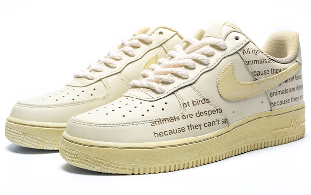 (W) 나이키 에어포스1 로우 '베이지 신문' (커스텀) DD8959-100(Team1-女款做旧氧化报纸字体) Lookbook (W) 나이키 에어포스1 로우 '베이지 신문' (커스텀) DD8959-100(Team1-女款做旧氧化报纸字体)