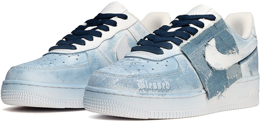 【定制球鞋】 Nike Air Force 1 Low Triple White 空軍一號 復古風 做舊牛仔 低筒 板鞋 女款 藍白 Lookbook 【定制球鞋】 Nike Air Force 1 Low Triple White 空軍一號 復古風 做舊牛仔 低筒 板鞋 女款 藍白